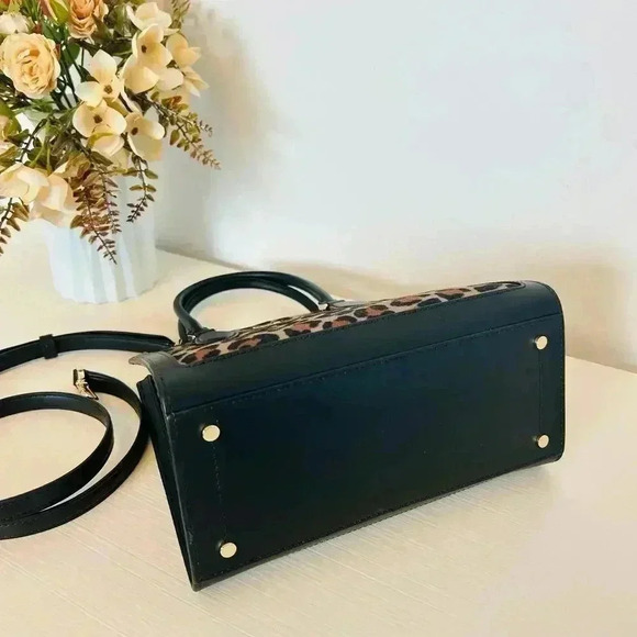 Kate Spade Purse Ellie Spotted Leopard Canvas Small Tote - Picture 7 of 11